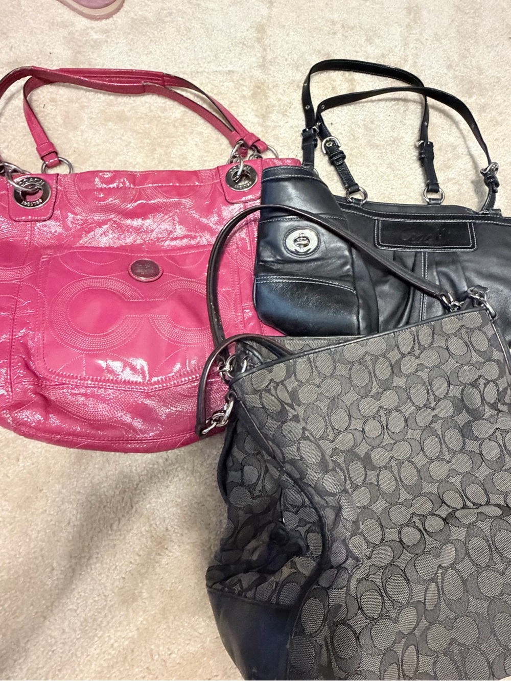 Authentic Coach 3-Piece Project Bag Lot – Damaged AS IS